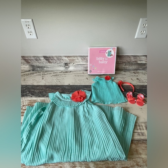 American Girl BITTY BABY Doll PLEATS & PETALS Outfit + Match a Doll Child’s Sz 5